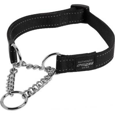 Rogz Utility Lumberjack Obedience Half-Check Dog Collar - Extra Large 25mm (Black Reflective)