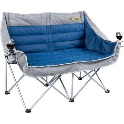 Oztrail Galaxy 2 Seater Sofa (240kg) (Grey / Blue)