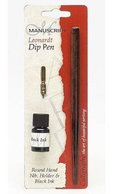Manuscript Dip Pen Holder & Ink Set (Black)