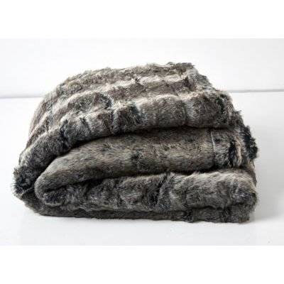 Hertex Coyote Faux Fur Throw (Earth) (140x220cm)