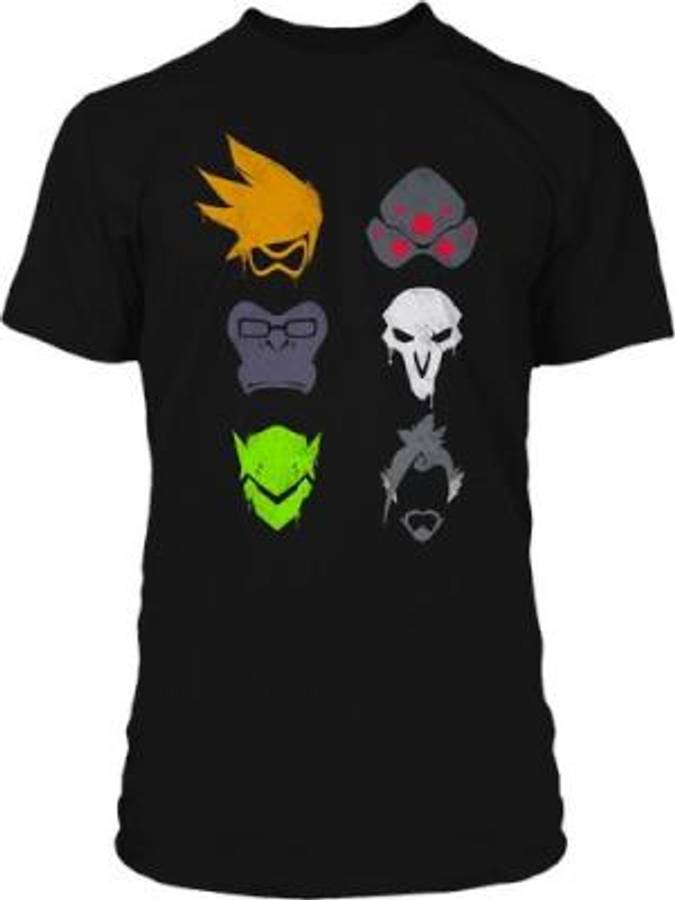 Overwatch Versus Spray T-Shirt (Black)(Small)