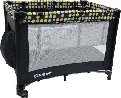 Chelino Lilo Camp Cot With Bassinette - Black Dots