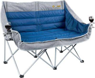 Oztrail Galaxy 2 Seater Sofa (240kg) (Grey / Blue)