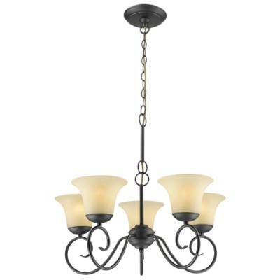 Radiant Ebele Chandelier - 5 Globe Fitting (Slate Black)