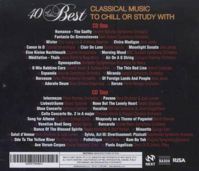 40 Of The Best: Classical Music To Chill Or Study With (CD) Picture 2