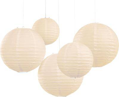 Boho - Paper Lanterns - Ivory (Pack of 5)