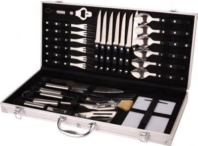 Oztrail Stainless Steel Cutlery & BBQ Set (26 Piece)