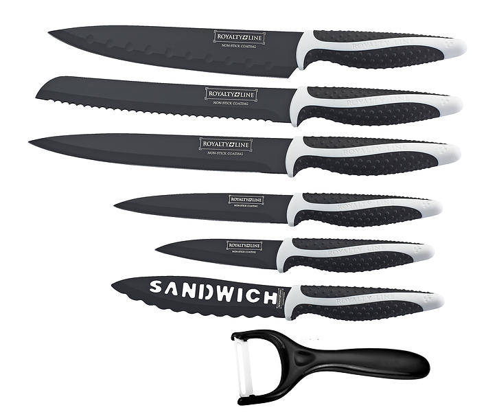 Royalty Line 4 Pieces Non-Stick Marble Coating Knife Set + Peeler (READ THE DESCRIPTION)