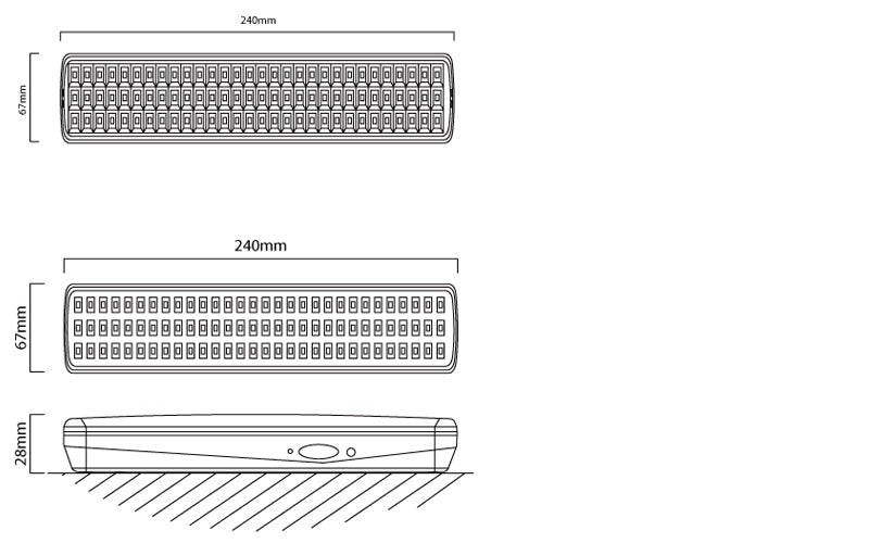 EUROLUX 3.7V 1.2AH Rechargeable LED Emergency Light, 30 LED