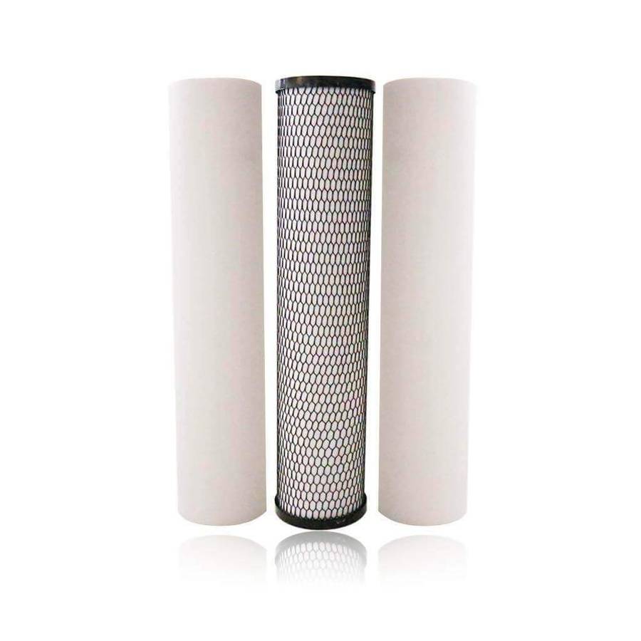 Big Blue Water Filter Replacement Pack, 20 Inch (5 Micron PP, Carbon Block & 1 Micron PP)