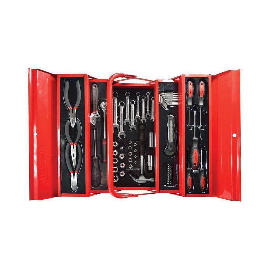 TRADEQUIP TOOT2634 DIY Toolbox Kit (Red, 5 Tray, 70 Piece)