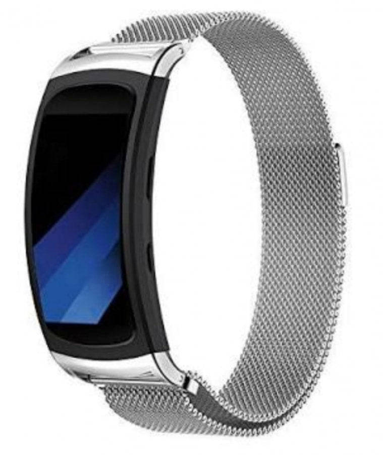 Samsung Gear Fit 2 Pro silver metallic strap