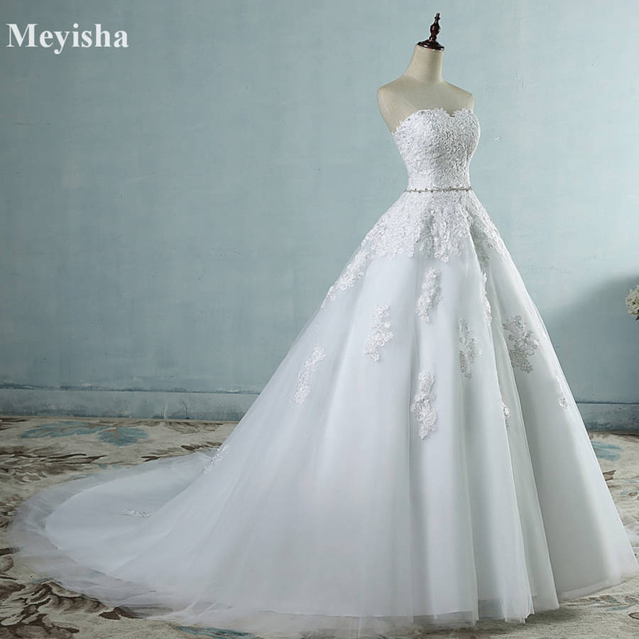 ZJ9032 lace flower Sweetheart White Ivory Fashion Sexy 2019 Wedding Dresses for bri... - WHITE / 20W
