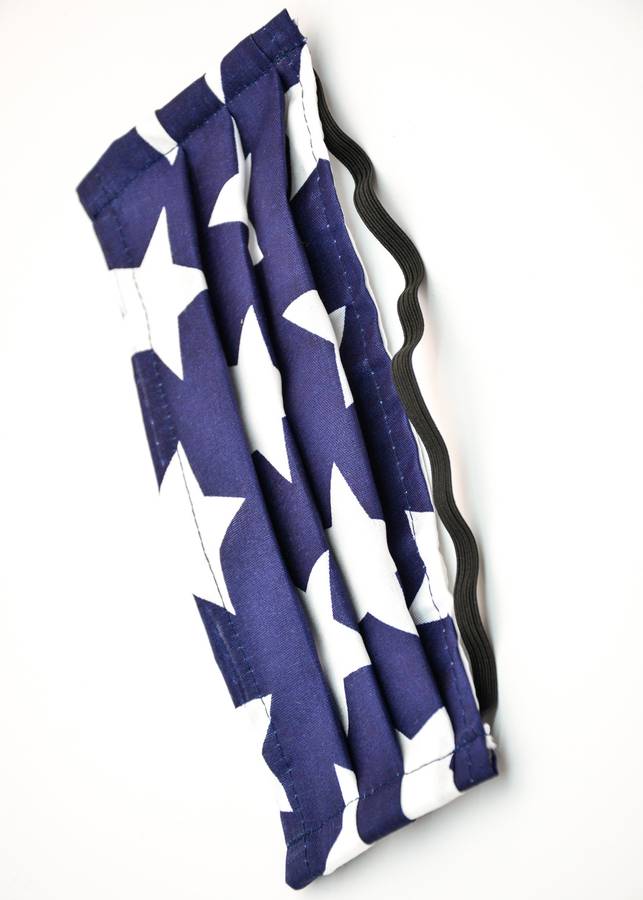 Washable Face Mask - Pop Print - Blue Stars / Around Head