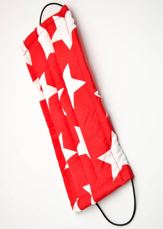 Washable Face Mask - Pop Print - Ear Loop / Red Stars