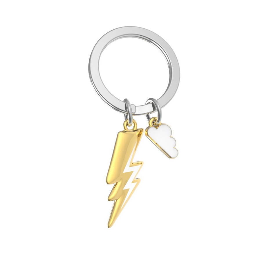 Premium 3D Metal Keyring - Lightning Bolt