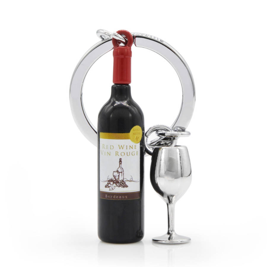 Premium 3D Metal Keyring - Wine Lover