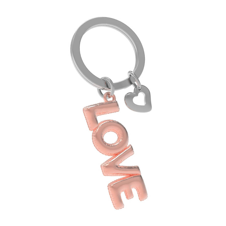 Premium 3D Metal Keyring - Love Balloon