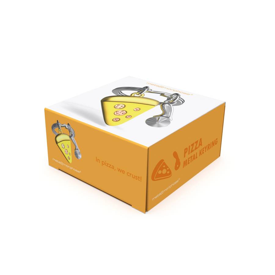 Premium 3D Metal Keyring - Pizza