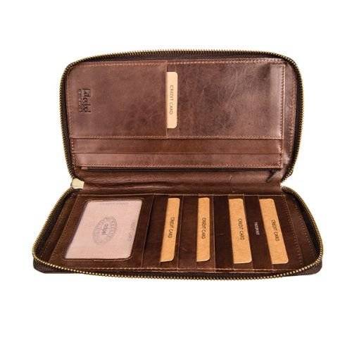 Adpel Sonic Zip Genuine Leather Travel Wallet