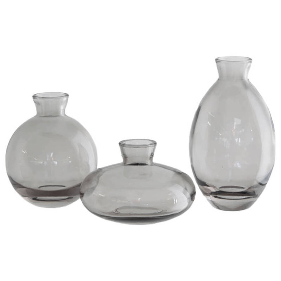 Bud Glass Coloured Mini Vases - 3pc Set