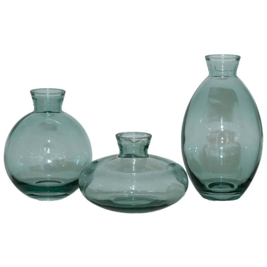 Bud Glass Coloured Mini Vases - 3pc Set