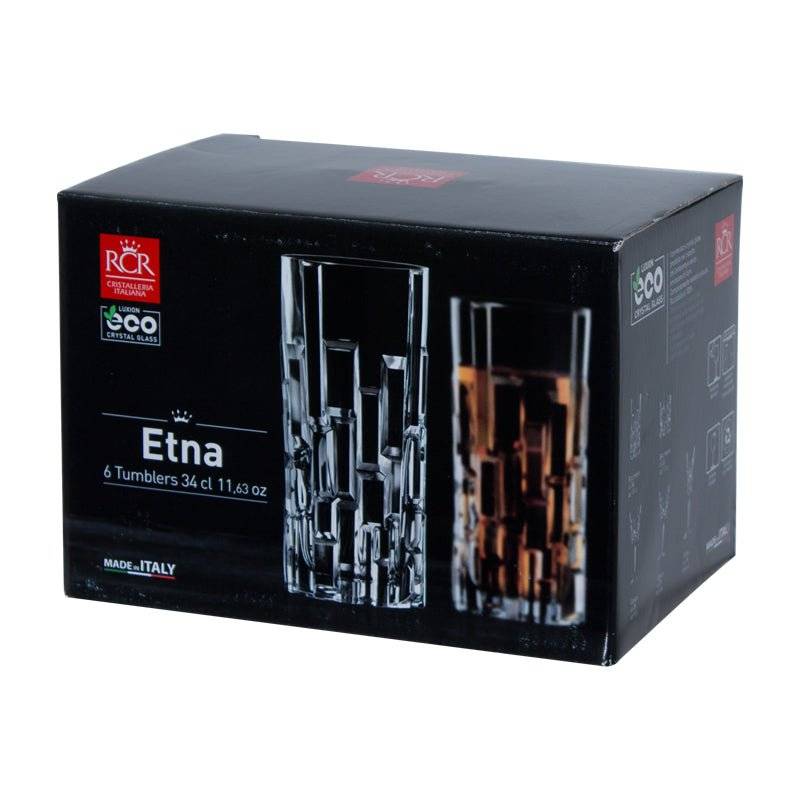 Etna Hi-Ball Crystal Drinking Glasses - Set of 6