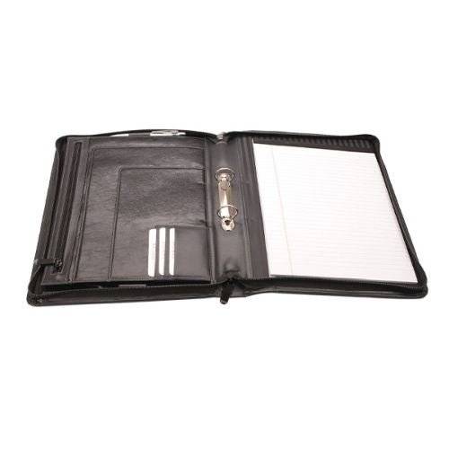 Genuine Leather Varsity Zip Folder
