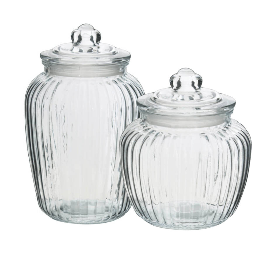 Glass Cookie Jar with Rubber Seal Lid