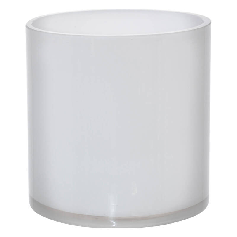 Glass Cylinder Vase - White