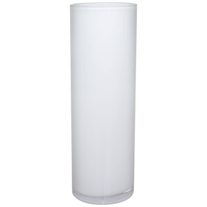 Glass Cylinder Vase - White