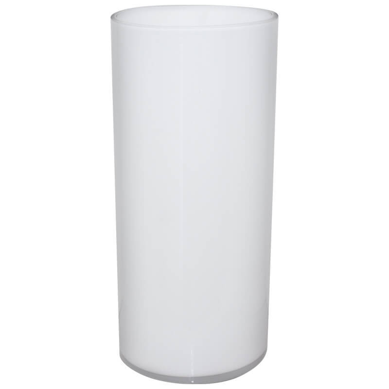 Glass Cylinder Vase - White