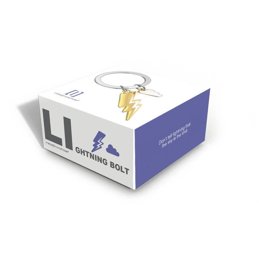 Premium 3D Metal Keyring - Lightning Bolt