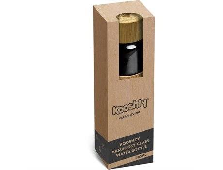Kooshty Clear Bamboost Glass Water Bottle - 700ml