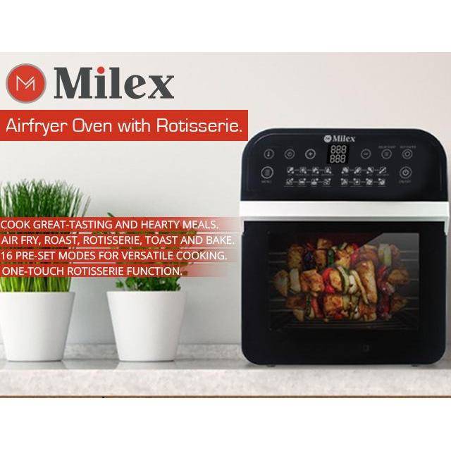 Milex Digital Air Fryer Oven with Rotisserie 12L