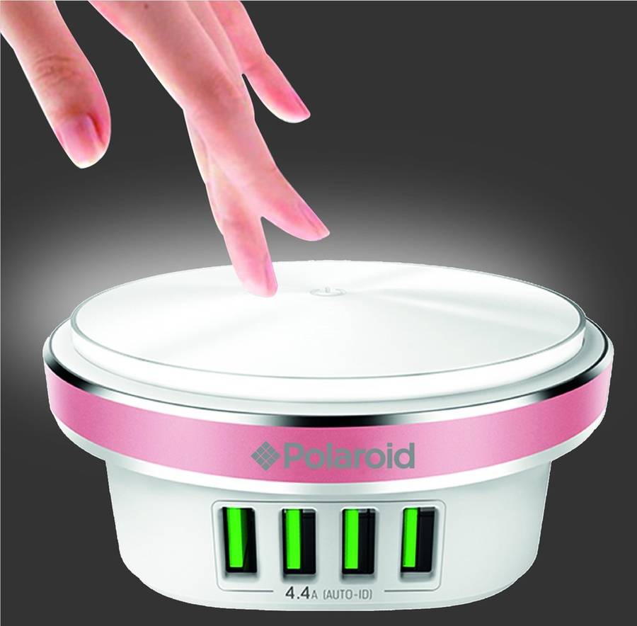Polaroid LED Press Lamp With 4 Port USB