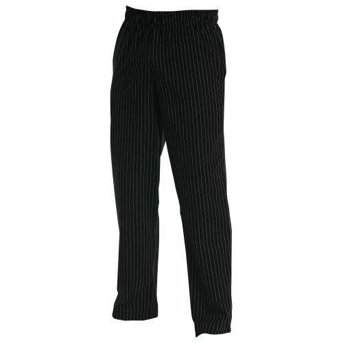 Chefs Uniform Baggies Black Pin Stripe Medium Chef E-Quip UNI3052