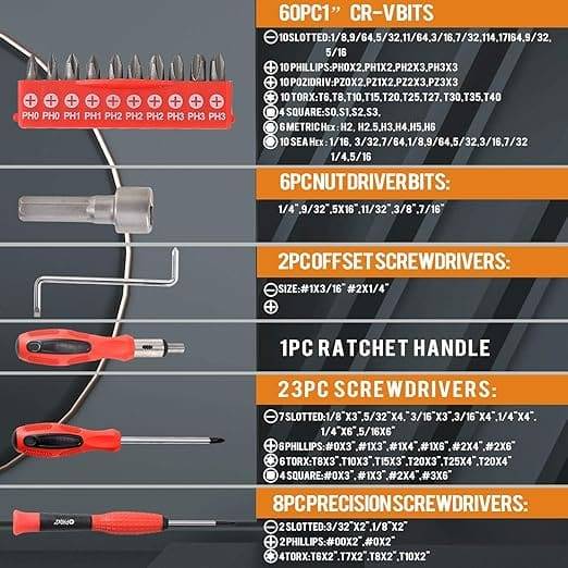 101-Piece Magnetic Precision Screwdriver Set