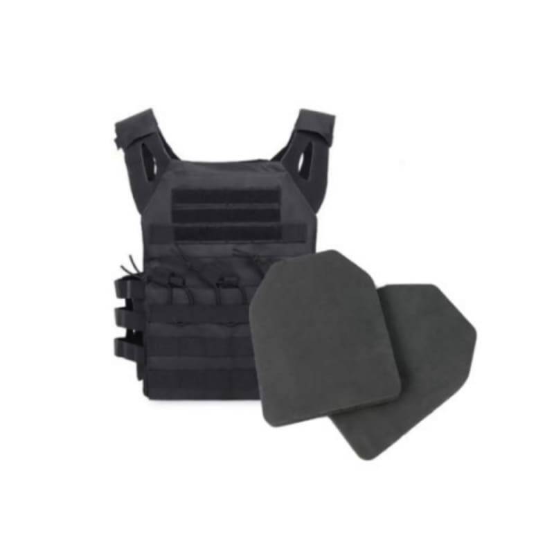 BLACK LIGHTWEIGHT MOLLE PLATE CARRIER / VEST
