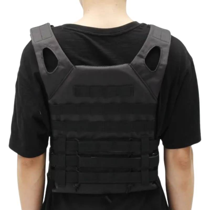 BLACK LIGHTWEIGHT MOLLE PLATE CARRIER / VEST