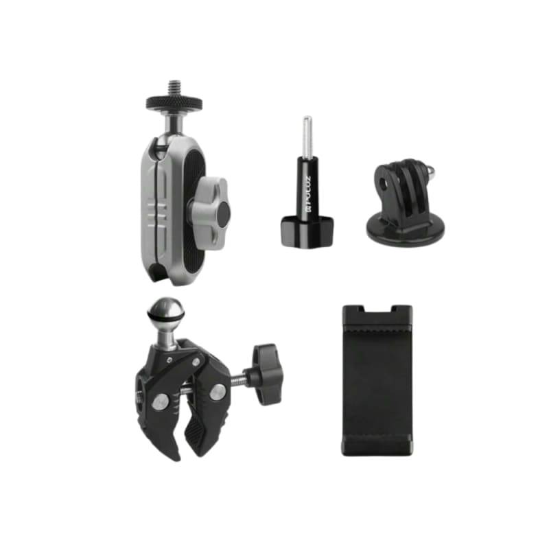 Motorcycle Bicycle Rail Mount Clamp with 360 degree Ball Mount Clip For Gopro Hero 13, 12, 11 ,10...