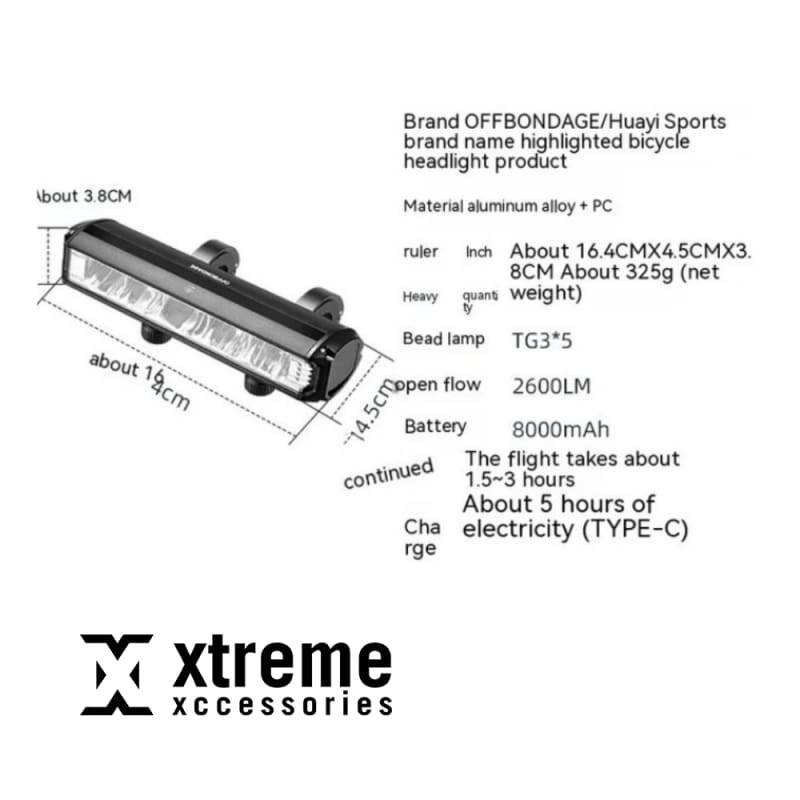 2600 lumen 8000mAh bicycle led light