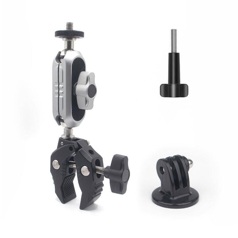Motorcycle Bicycle Rail Mount Clamp with 360 degree Ball Mount Clip For Gopro Hero 13, 12, 11 ,10...