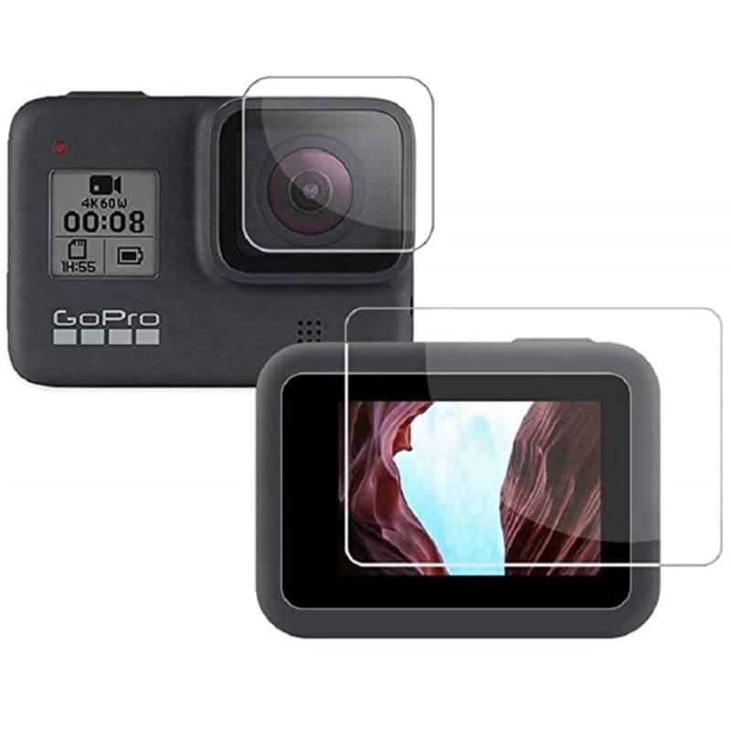 Hero 7 | 6 | 5 Tempered Glass Screen Protector (Front Lens & Back Screen)