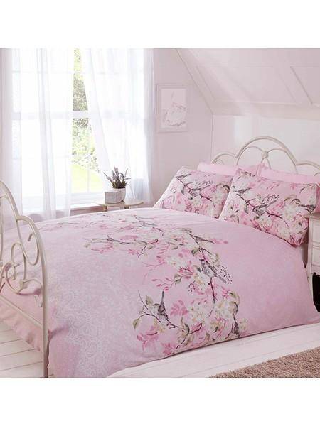 Eloise Floral Duvet Cover Set  Pink - Floral / Flowers Bedding - Double