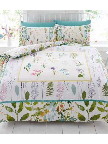 Botanical Flowers Duvet Cover - Floral / Flowers Bedding - Double