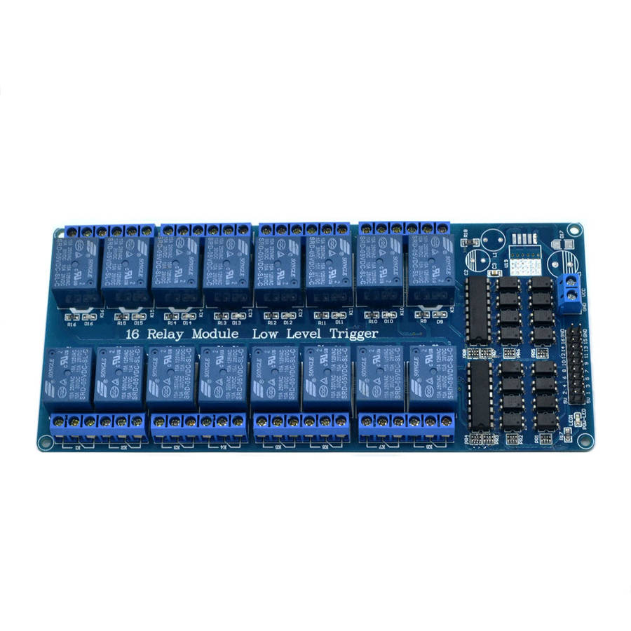 Relay Card 16 Channel ((5V Coil) Optocoupler Isolation low level Trigger Relay Module)