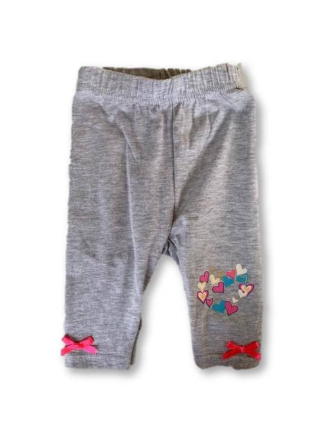 0-3 Months Light Grey Tights With Heart Print - Ackermans