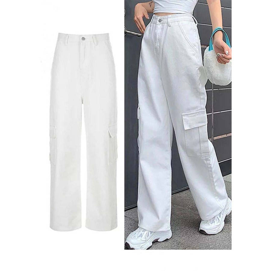 Side Pockets Wide Leg Jean