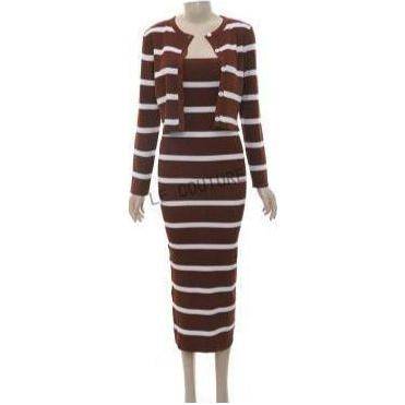 Striped Knitted 2 Piece Set